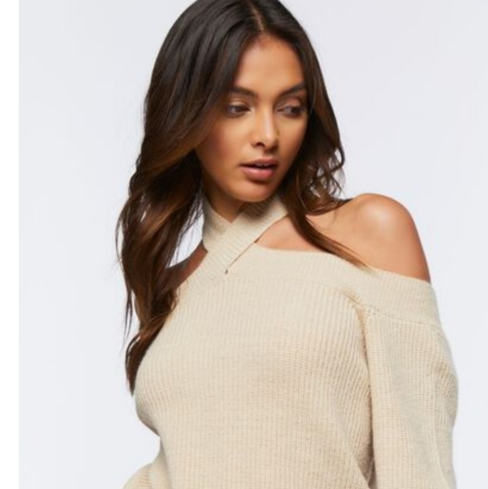 Forever 21 Crisscross Off-the-Shoulder Sweater Sz. S